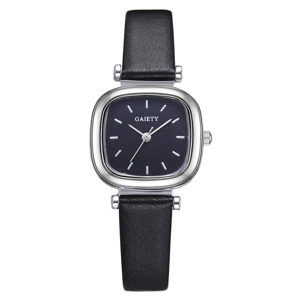 Elegant Square Watches For Woman New Casual Minimalist Green PU Bracelet Ladies Luxe Quartz Wristwatches Clock Montres Femmes