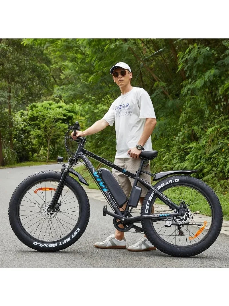 Electric Bike 500W 26" x 4.0 Fat Tire Electric Bike with 48V 13Ah Removable Battery, 7 Speed, 25MPH, Cruise Control