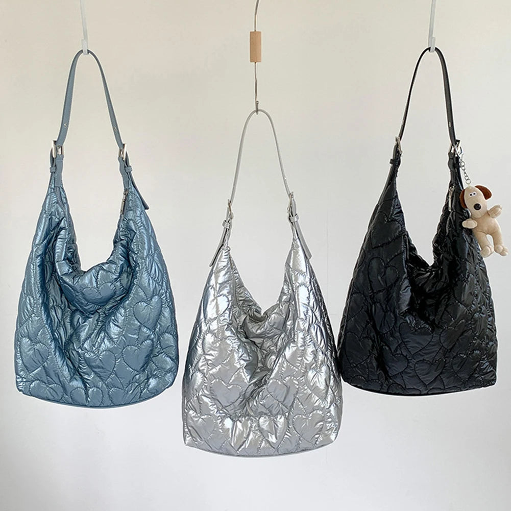 Women Handbag Shoulder Bag Waterproof Large Capacity Quilted Lattice Shoulder Bags Shopping Bag Lightweight Leather Shoulder Bag