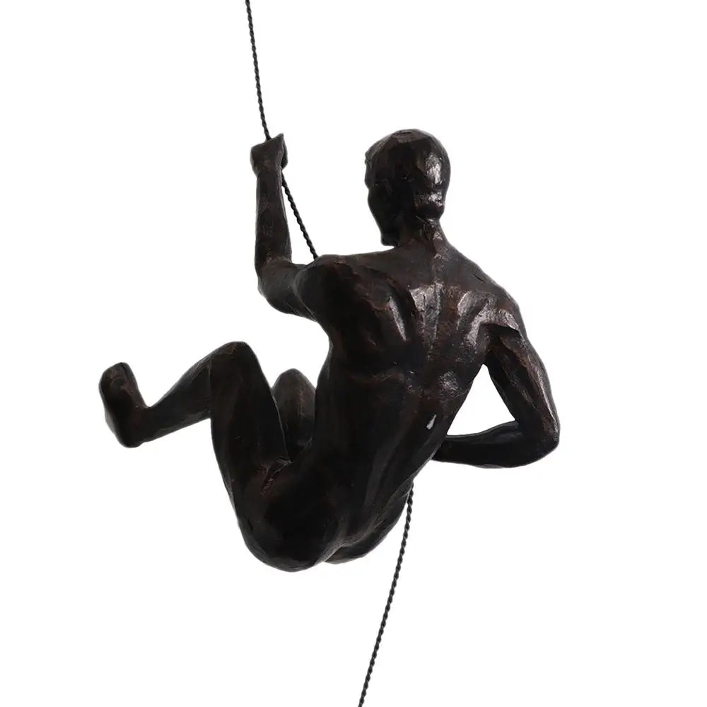 Climbing Athlete Man Art Sports Wall Hanging Ornaments Home Figures Miniatures Rock Climbing Man Resin Sculptures Statue