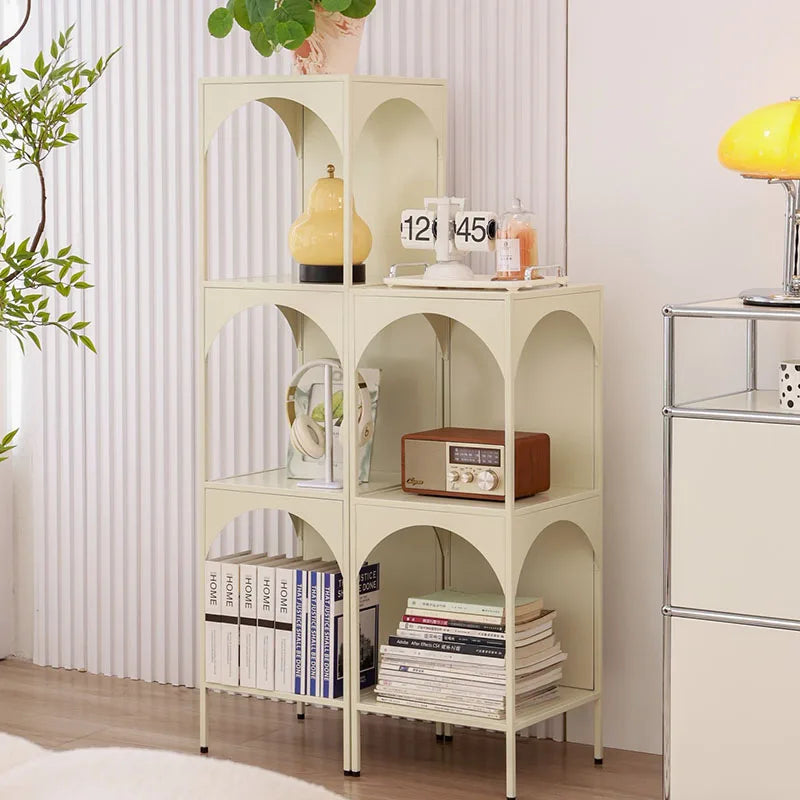 Living Room Storage Racks Organizer for Room Bookshelf Decorations 3-tier Iron Shelf Cabinets Multifunctional Nordic Furniture