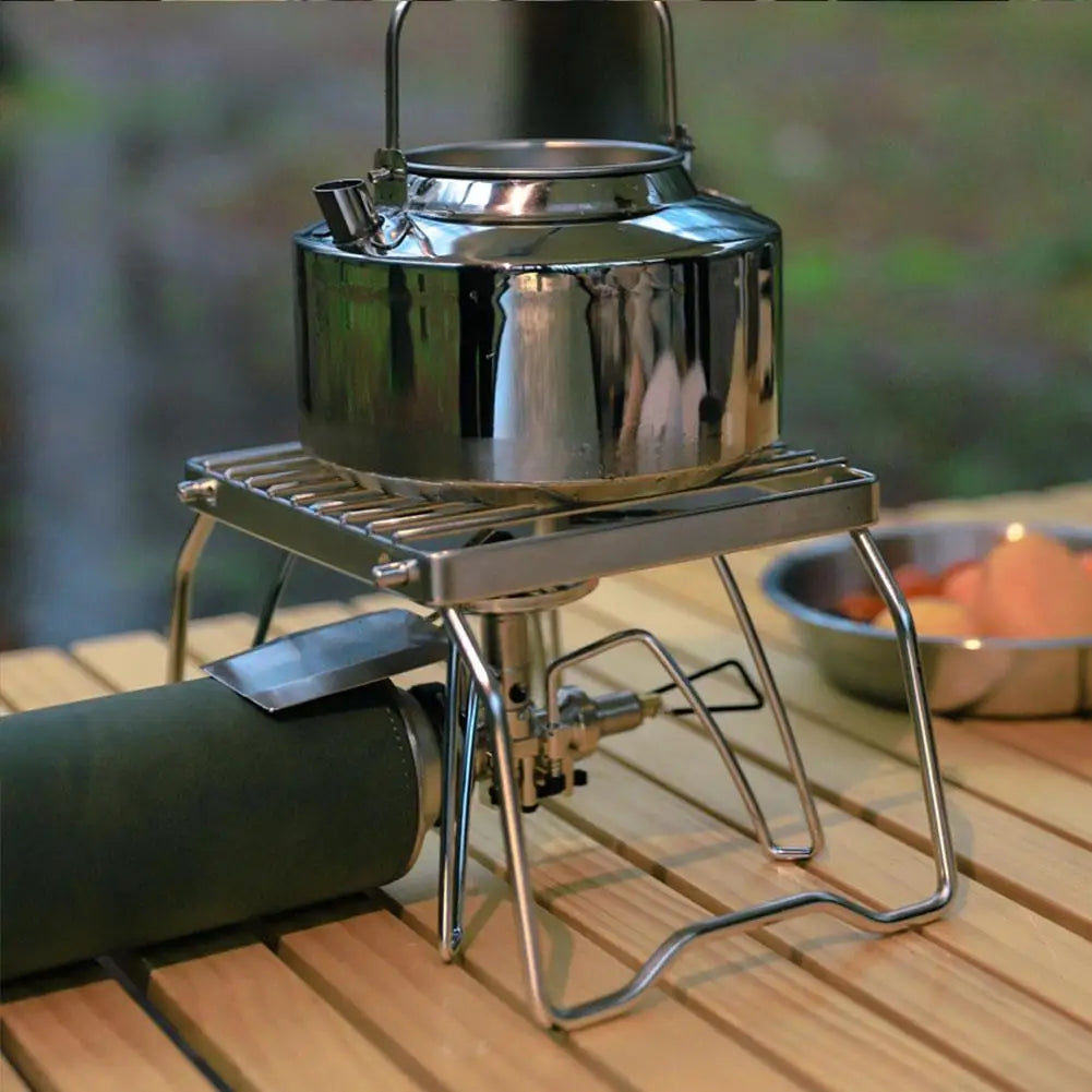 Camping Folding Grill Stand Camping BBQ Table Grill Outdoor Portable Brazier Grate Stove Rack Tools Gas Stand Camping Wood M4M0