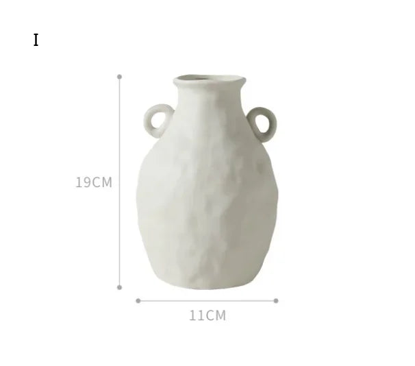 Hollow Nordic Modern Ceramic Vase for Modern Home Decor,Modern Boho Hollow Flower Vases for Living Room Bookshelf