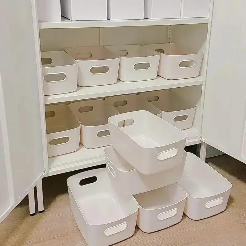 Large Capacity Storage Box Set of 10 Plastic Toy Organizer Baskets for Home Office Desk Clutter Organization