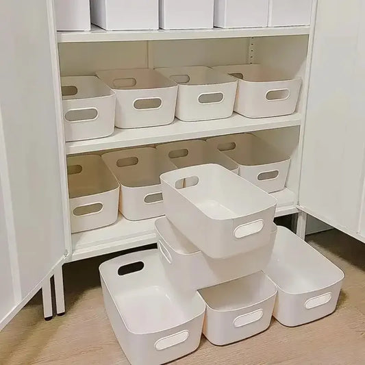 Large Capacity Storage Box Set of 10 Plastic Toy Organizer Baskets for Home Office Desk Clutter Organization