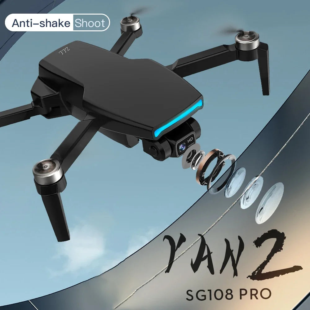 ZLL SG108 pro Drone 5G WiFi 4K HD 2-Axle Gimbal Camera GPS Foldable Quadcopter Black Orange SG108 Pro Drone