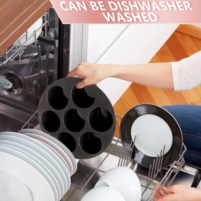 Air Fryer Accessories 7 with Cake Cup Mold Silicone 7 Even Round Muffin Cup Mold Microwave Oven Baking Mold Baking Bakeware Mat