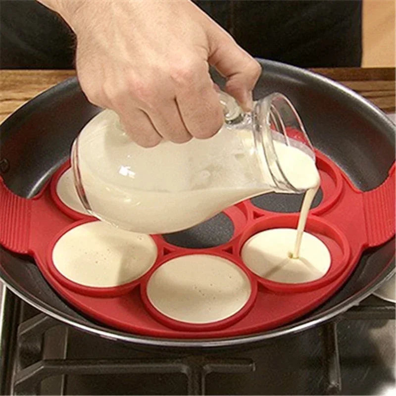 Fried Egg Mold Pancake Mold Maker Silicone Forms Non-stick Simple Operation Pancake Omelette Mold Kitchen Accessories