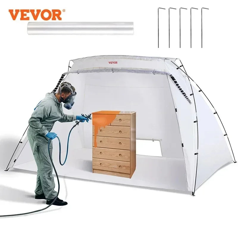 VEVOR Paint Booth Shelter Portable 7.5x5.2x5.2/10x7x6ft Foldable Spray Painting Tent for Furniture Craft Project DIY Hobby Tool