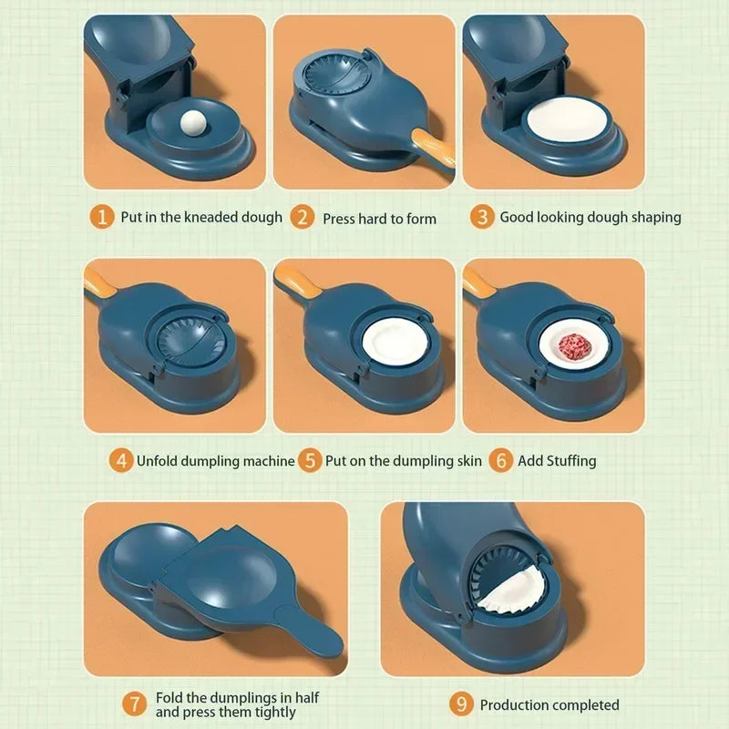 New 2 In 1 Dumpling Maker Dumpling Mold Dumpling Skin Wrapper Mould Dough Press Maker Kitchen Dumpling Noodles Making Tool Molds