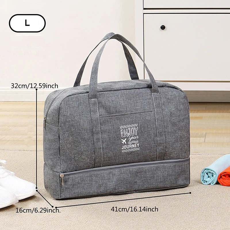 Fashion Folding Travel Bag Women Oxford Travel Weekend Overnight Bags Large Capacity Hand Luggage Tote Duffel Accessor Supplies