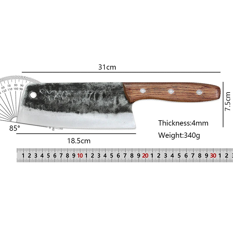 Forged Chinese Kitchen Knife Meat Cleaver Slicing Knife Sushi Filleting Knife Butcher Knife Chef Cooking Cutter