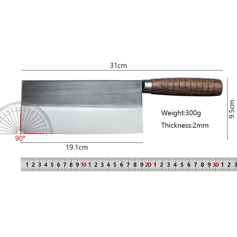 Forged Chinese Kitchen Knife Meat Cleaver Slicing Knife Sushi Filleting Knife Butcher Knife Chef Cooking Cutter