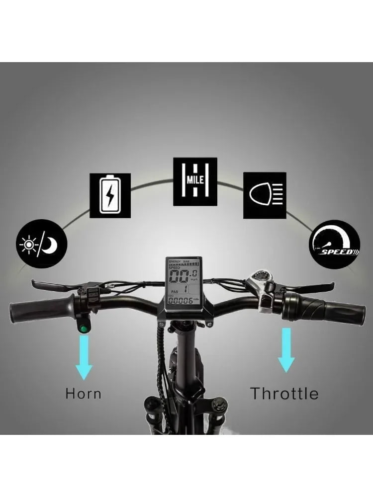 Folding Electric Bike, 48V & 624Wh Lithium Removable Battery, Peak 1100W Brushless Motor, Max Speed 28Mph, M5 Large LCD Display