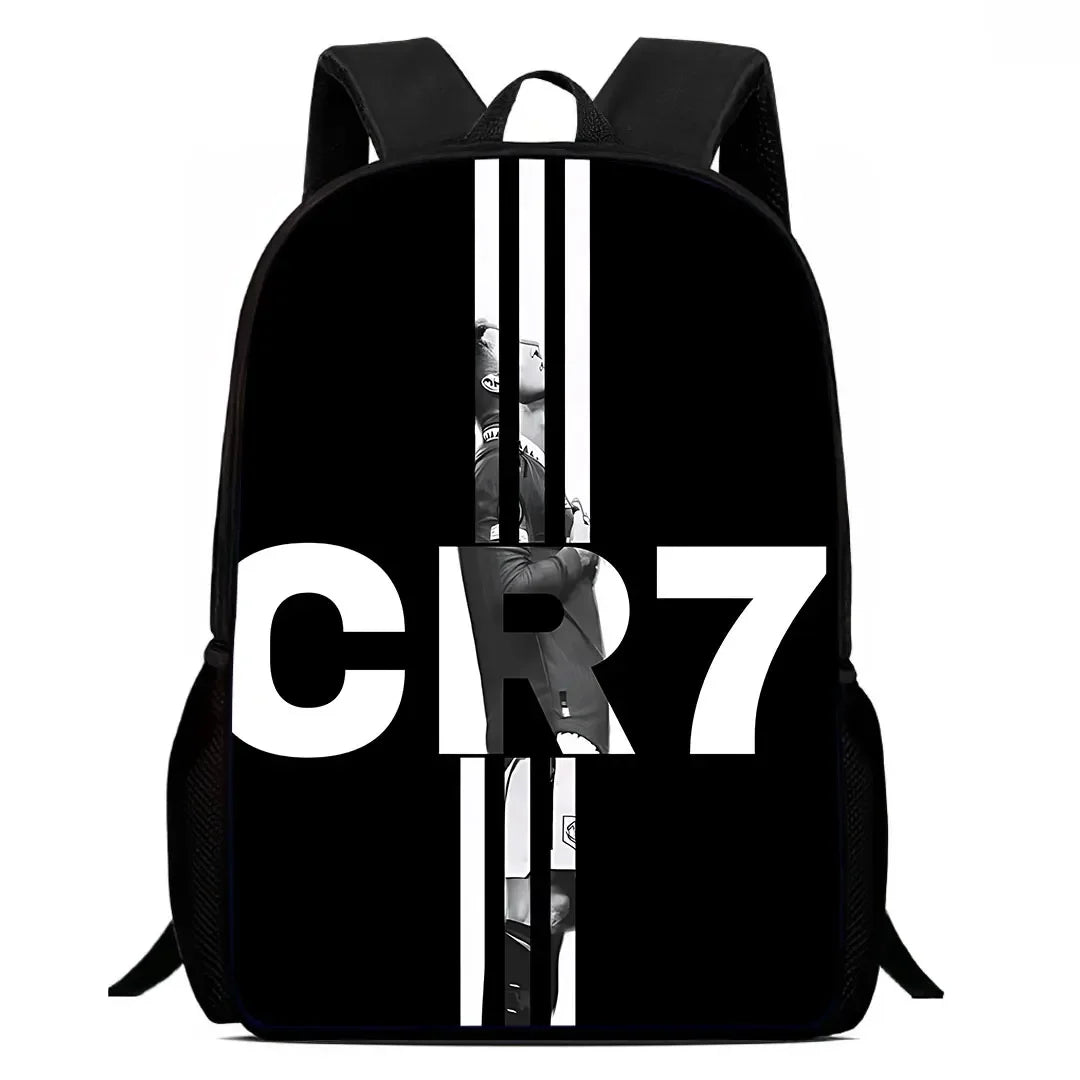 Cartoon C-CR7 Football-Stars Child School Backpack With Lunch Bags Pencil Bags School Bags for Boys Girls Best Gift