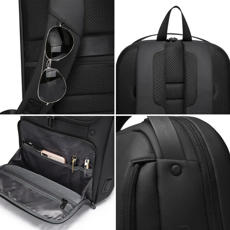 Original Unique Design Multi-Layer Space Business Backpack for Men and Teens, USB Charging 15.6-Inch Laptop Travel Backpack