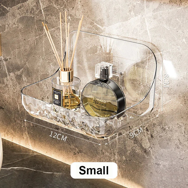 Washstand Cosmetics Storage Rack Acryli Shower Storage Rack Bathroom Shelf No Drill Organizer Wall Mounted Toilet Shampoo Holder