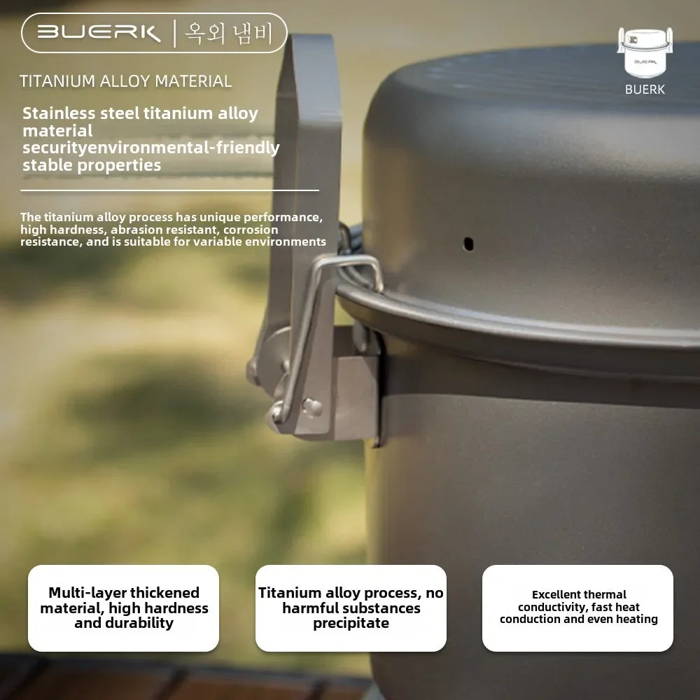 Outdoor Camping Multi Functional Steaming and Frying Pot, Stewed Rice Cooking Tool, 304 Stainless Steel Micro Pressure Cooker
