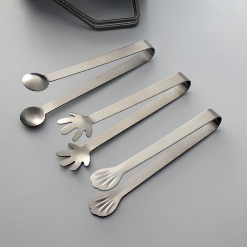 Stainless Steel Ice Cube Clips Sugar Tongs Foods BBQ Clips Ice Clamp Tool Bar Kitchen Serving Tong Kitchen Accessories