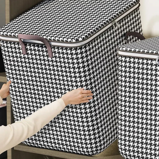 Quilt Storage Box Dustproof Organizers Non-Woven Wardrobe Space Saving Bag House-Moving Bedding Box Travel Storage Organization