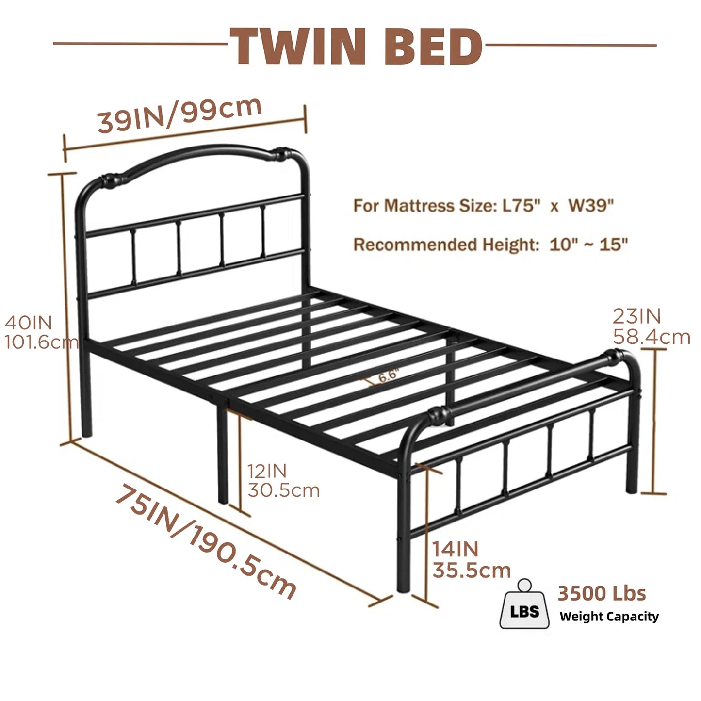ZIYOO bed frame queen size 14 Inch Metal Queen Bed Frame- Full Size Bedstead King Platform Easy Assembly, Noise Free, Black