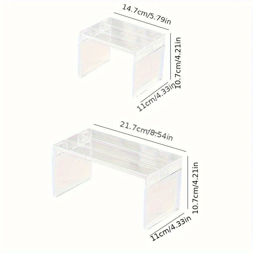 1 layered shelf, refrigerator storage shelf, kitchen storage shelf, toy figurine storage shelf, cosmetics layered storage shelf