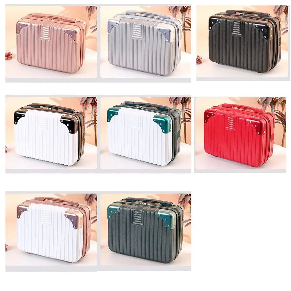 Mini Travel Suitcase Hot Sales Hand Metal corner Boarding Case Travel Luggage Cosmetic Box For Women