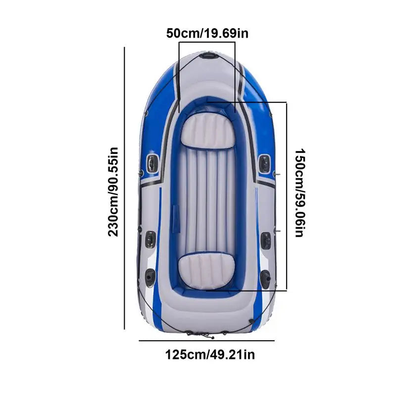PVC Inflatable Boat Three Person Kayak High Quality Canoe Motor Boat Suitable For Fishing Rafting Diving Water Transport