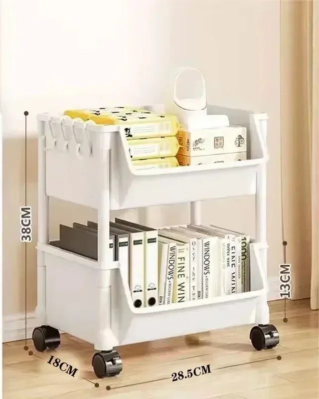 Trolley Bookshelf Kitchen Storage Rack Kitchen Corner Narrow Slit Storage Cabinet Bathroom Living Room Home Organizer Gifts