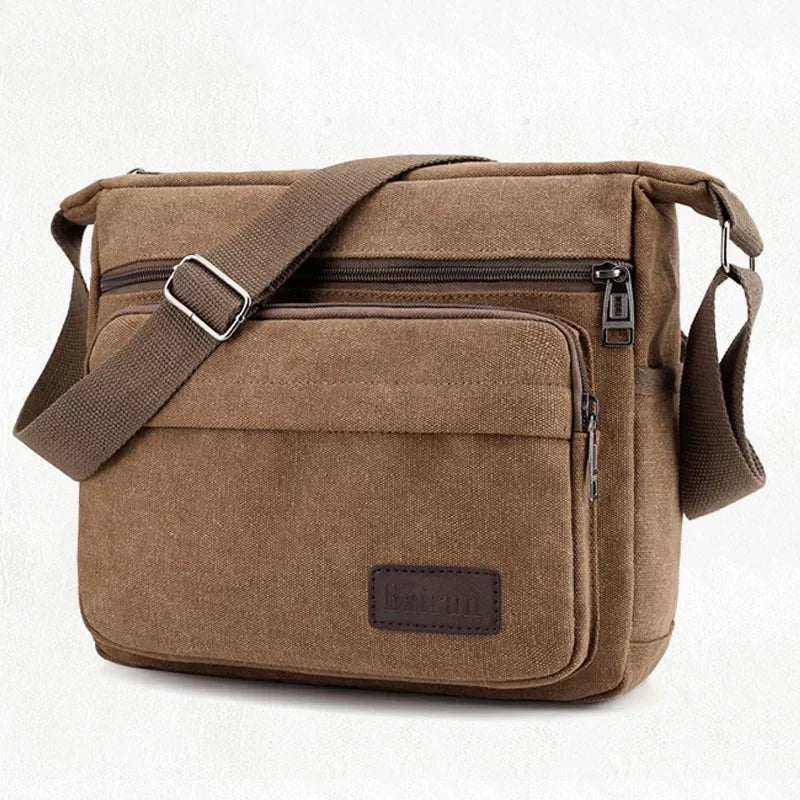 New Fashion Men Canvas Crossbody Shoulder Messenger Bags Man Cross Body Bag Casual Multi Function Portable Male Bags