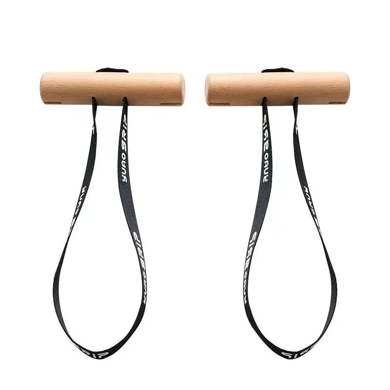 1Pair Wooden Grips Pull Up Handle Deadlift Weightlifting Bar Cable Machine Strength Workout Strap Gym Handle Fitness Accessories