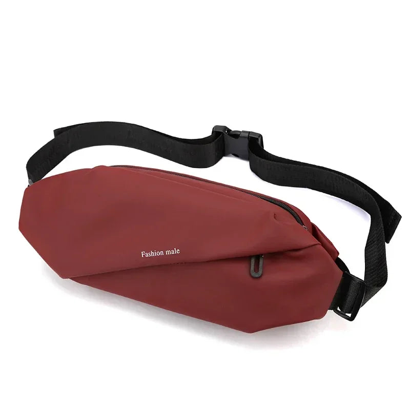 Solid Nylon Small Design Men's Waist Bag Simple and Fashionable Crossbody Bag Leisure Commuting Bolsos Aesthetic Shoulder Bags