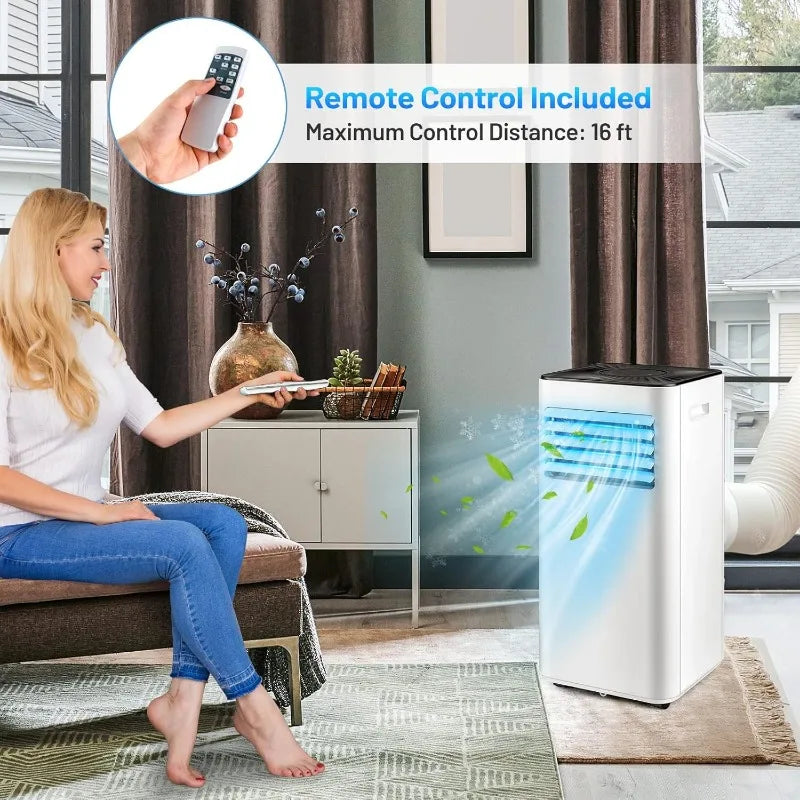 PETSITE Portable Air Conditioner 10000 BTU, 3 in 1 AC Cooling Unit with Air Cooler,Fan &Dehumidifier,LED Display& Remote Control