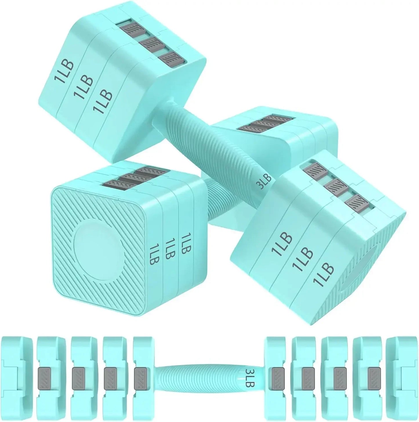 Adjustable Dumbbells Set of 2, Hand Weights Sets with 5 Levels, Adjustable Dumbbells for Women/Men Home Gym Full Body Workout