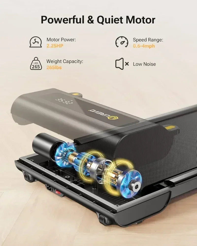 Under Desk Treadmill Walking Pad for Home/Office Portable Walking Treadmill 2.25HP Walking Jogging Machine with 265 lbs Weight