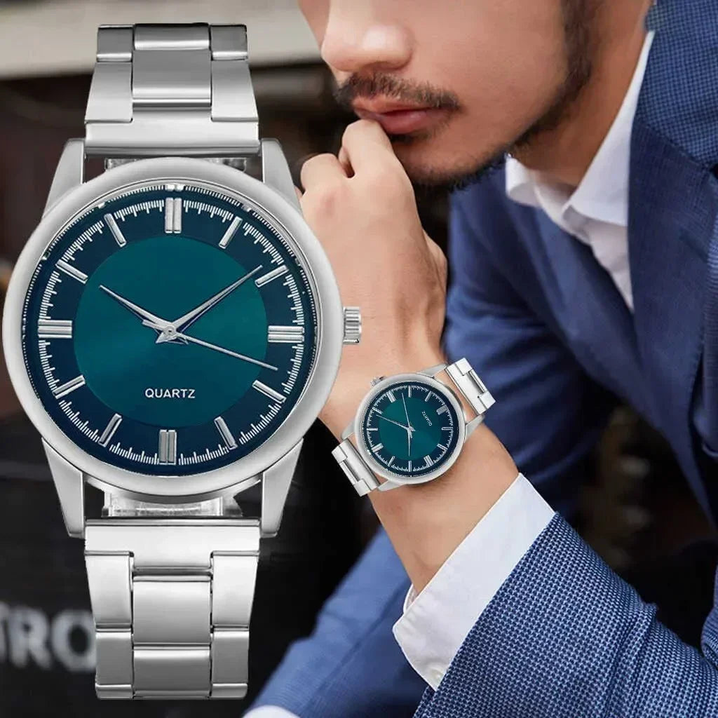 Classic Simple Men's Business Quartz Watch Stainless Steel Round Dial Casual Classic Simple Men's Business Quartz WatchStainles