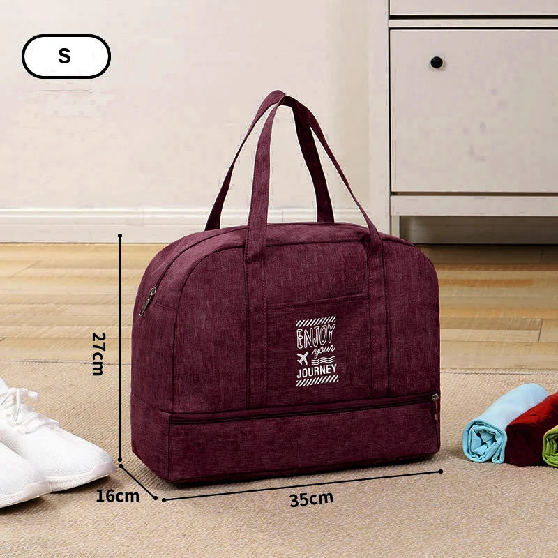 Fashion Folding Travel Bag Women Oxford Travel Weekend Overnight Bags Large Capacity Hand Luggage Tote Duffel Accessor Supplies