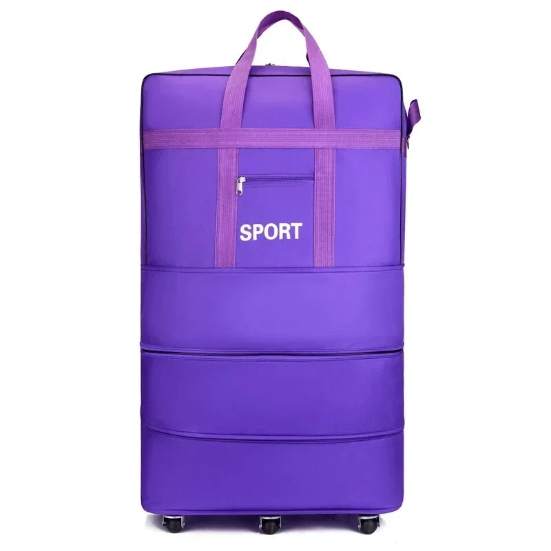 Plus Airline Checked Bag Oxford Large Capacity Travel Universal Wheel Foldable Luggage Moving Storage Bag Rolling Packing Cubes