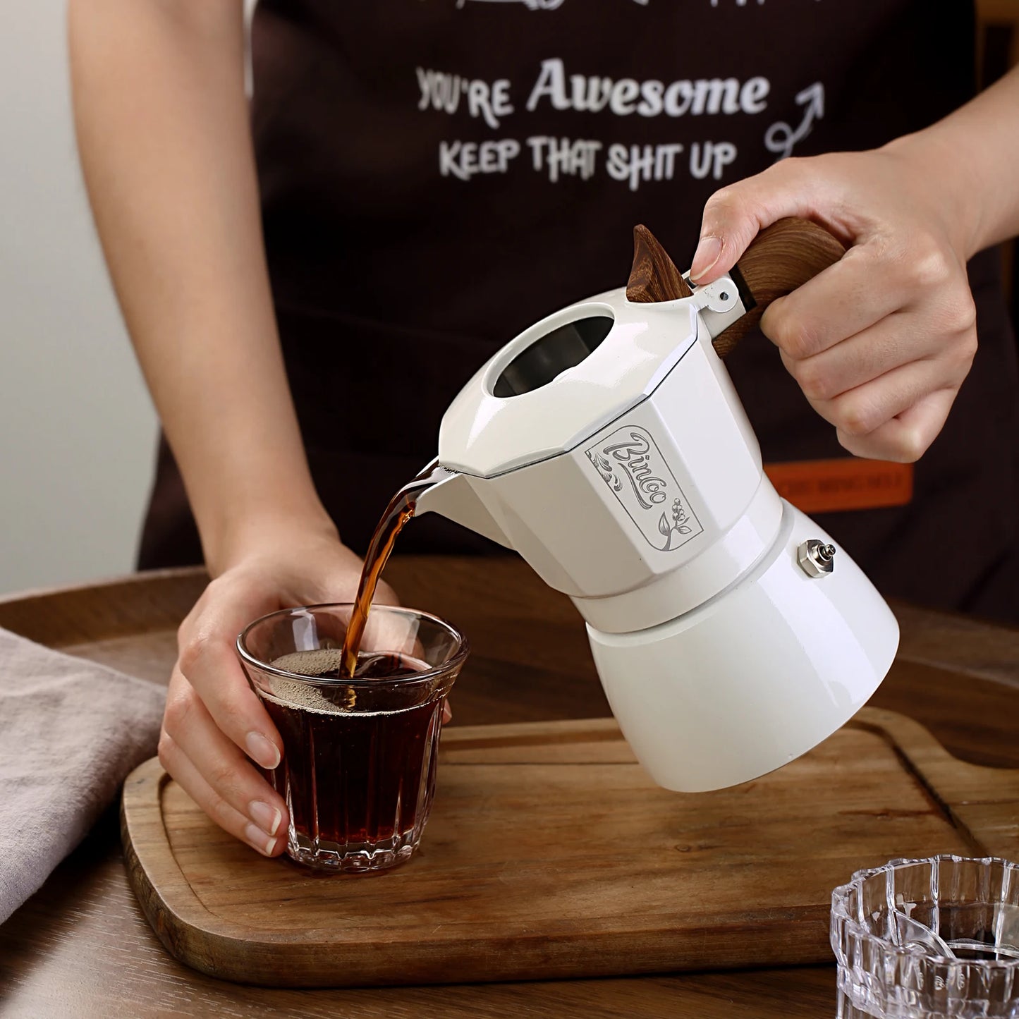 Stovetop Espresso Maker, 2 Cups Moka Coffee Pot for Gas or Electric Ceramic Stovetop,Italian Coffee maker