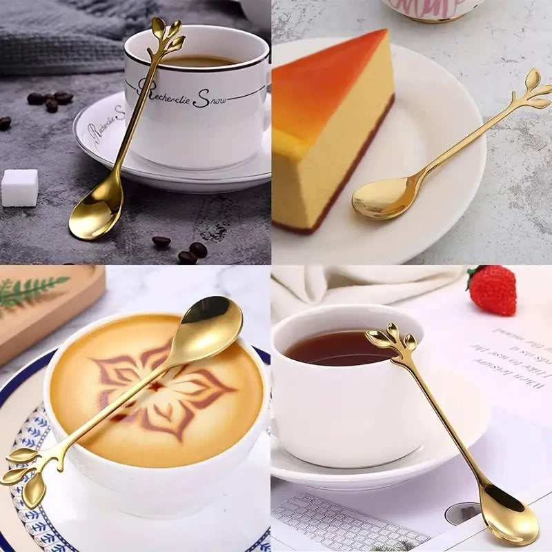 20pcs Creative Coffee Spoon Tableware Gold Mini Coffee Spoon Cutlery Set For Household Kitchen Utensils Espresso Spoon