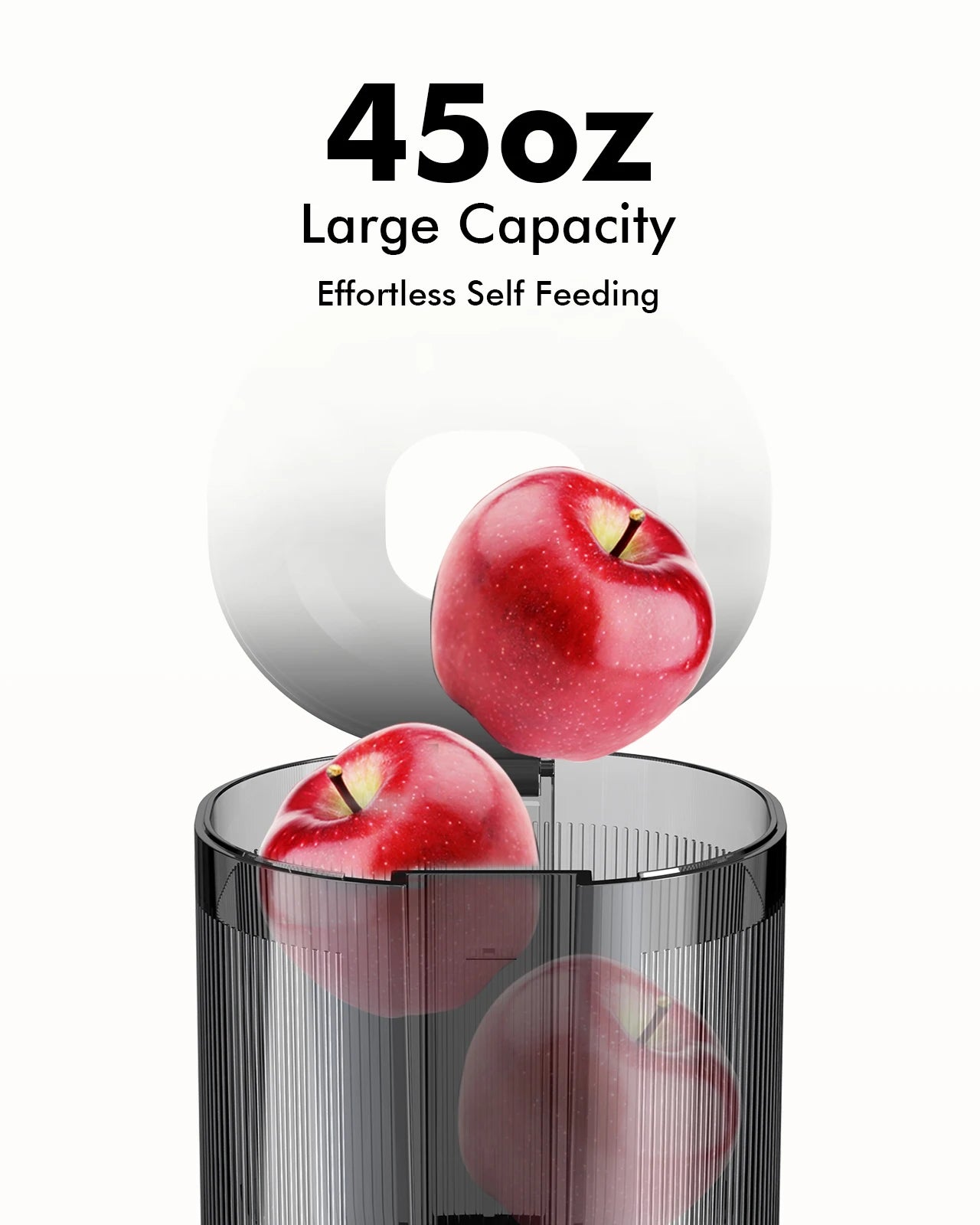 SIFENE Whole Fruits Cold Press Juicer Machine, 4.3-inch (110mm) Large Feed Chute for Vegetables and Fruits, Easy to Clean, Red