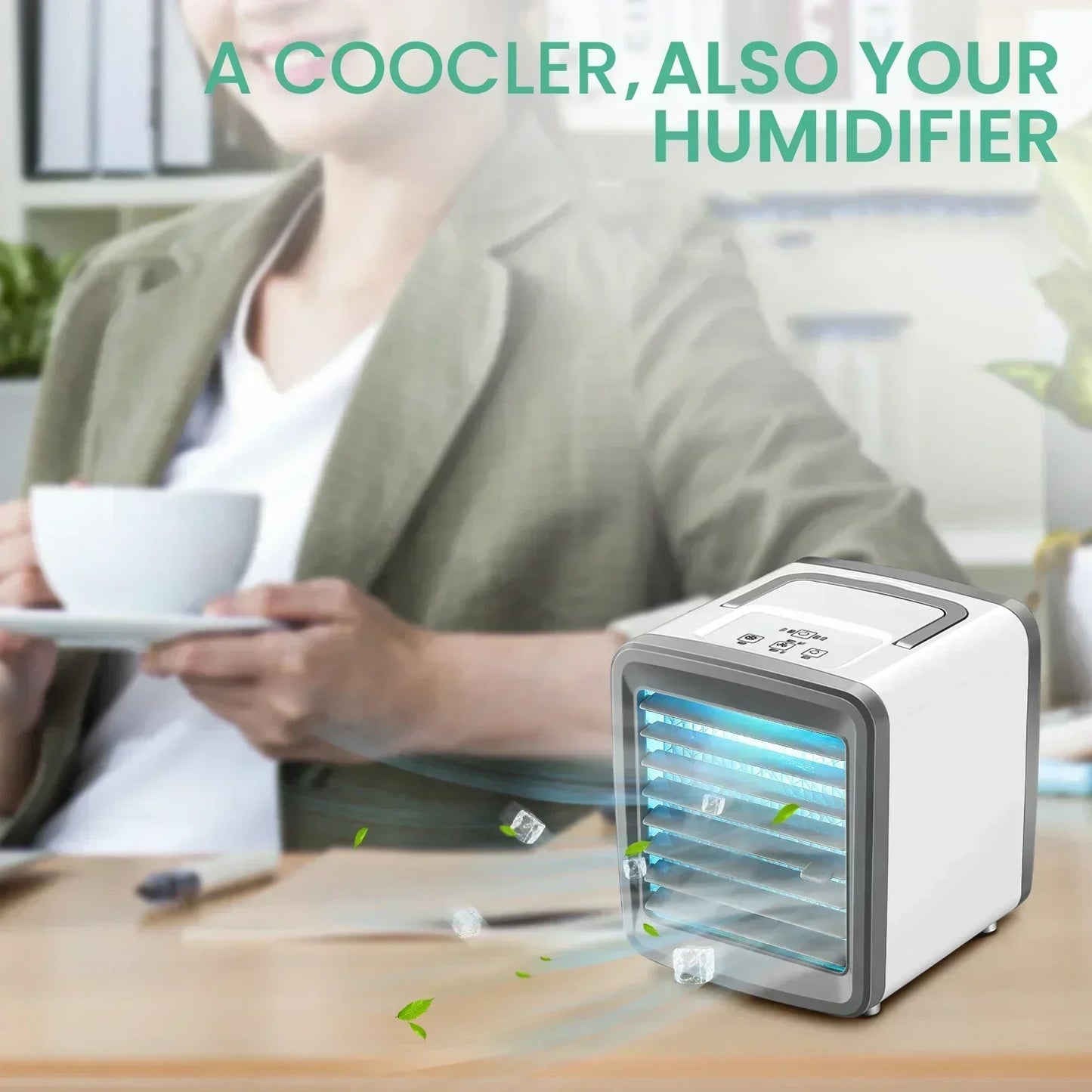 Portable Air Conditioner Mini Fan Cooler Air Cooler USB Conditioning 3 Gear Speed Cooling Fan Humidifier for Home Office