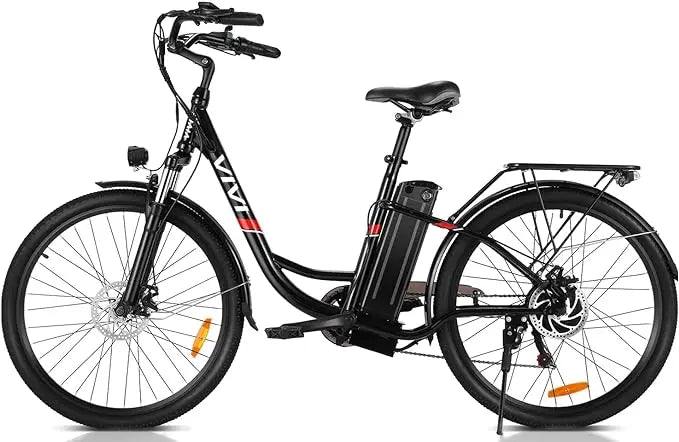 QVivi for Adults 750W Peak Ebike with Removable Battery, 26'' Electric Commuter Bike 21.7MPH; 50 Miles Adult Electr