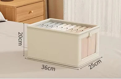 Visible Wardrobe Storage Organizer with Clear Window Large Capacity for Home Closet Bedroom T-Shirt Underwear Pants Organization