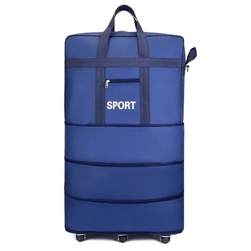 Plus Airline Checked Bag Oxford Large Capacity Travel Universal Wheel Foldable Luggage Moving Storage Bag Rolling Packing Cubes