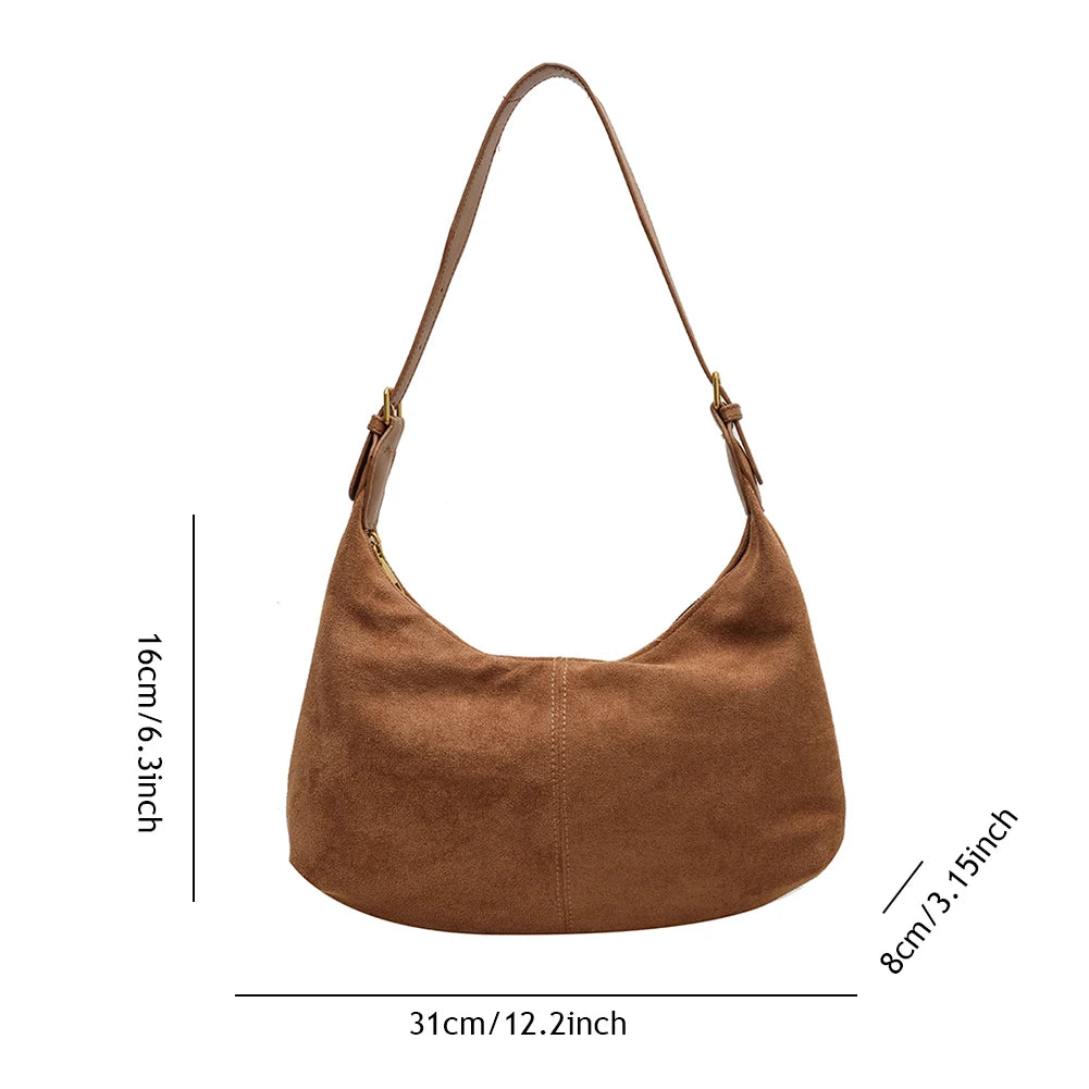 Crescent Bag for Women Shoulder Bag Handbag Adjustable Strap Crossbody Bag Zipper Hobo Bag with Inner Pocket for Work Travel