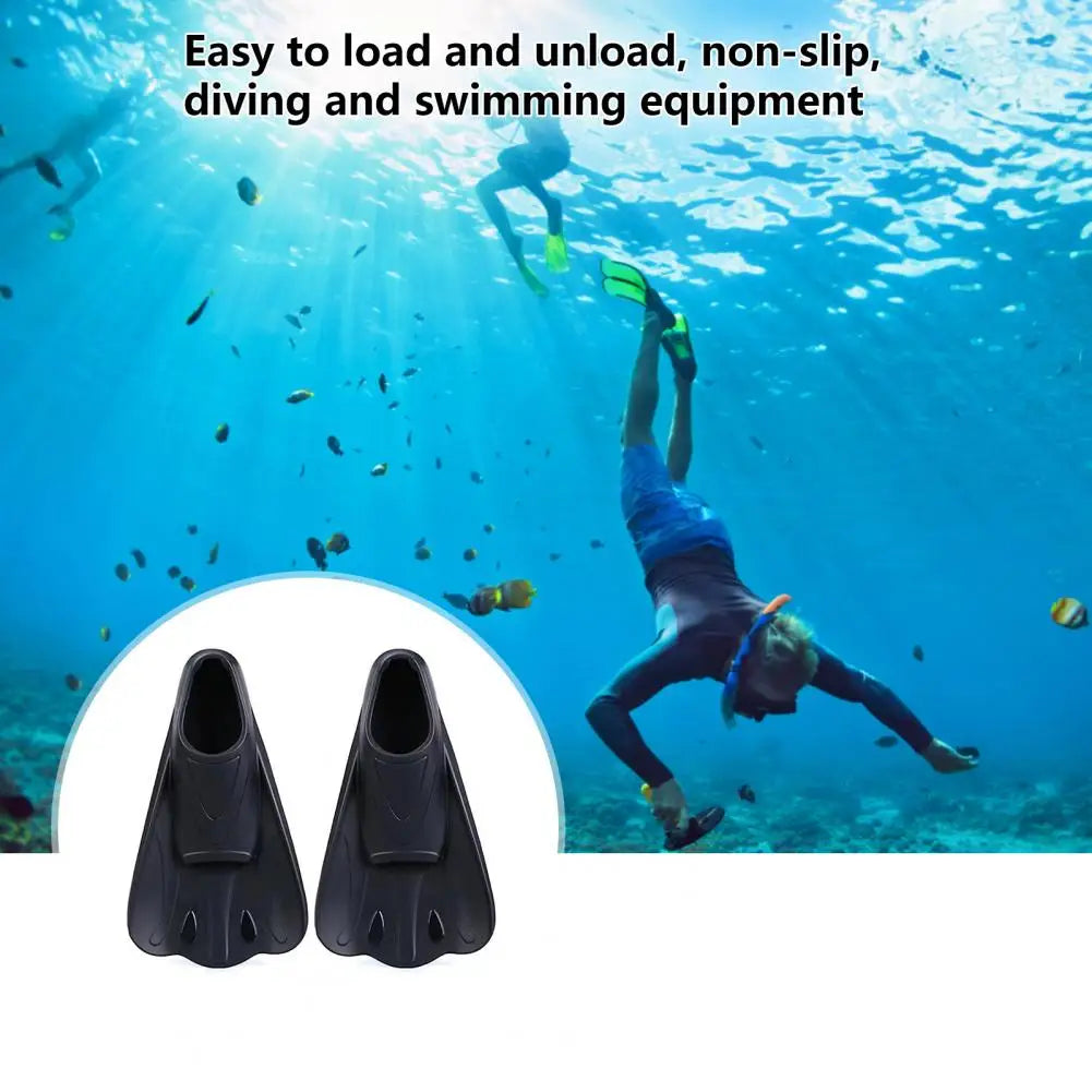 1 Pair Swim Fins Comfortable Non-slip Professional Auxiliary Training Silicone Short Swimming Training Flippers Water Sports