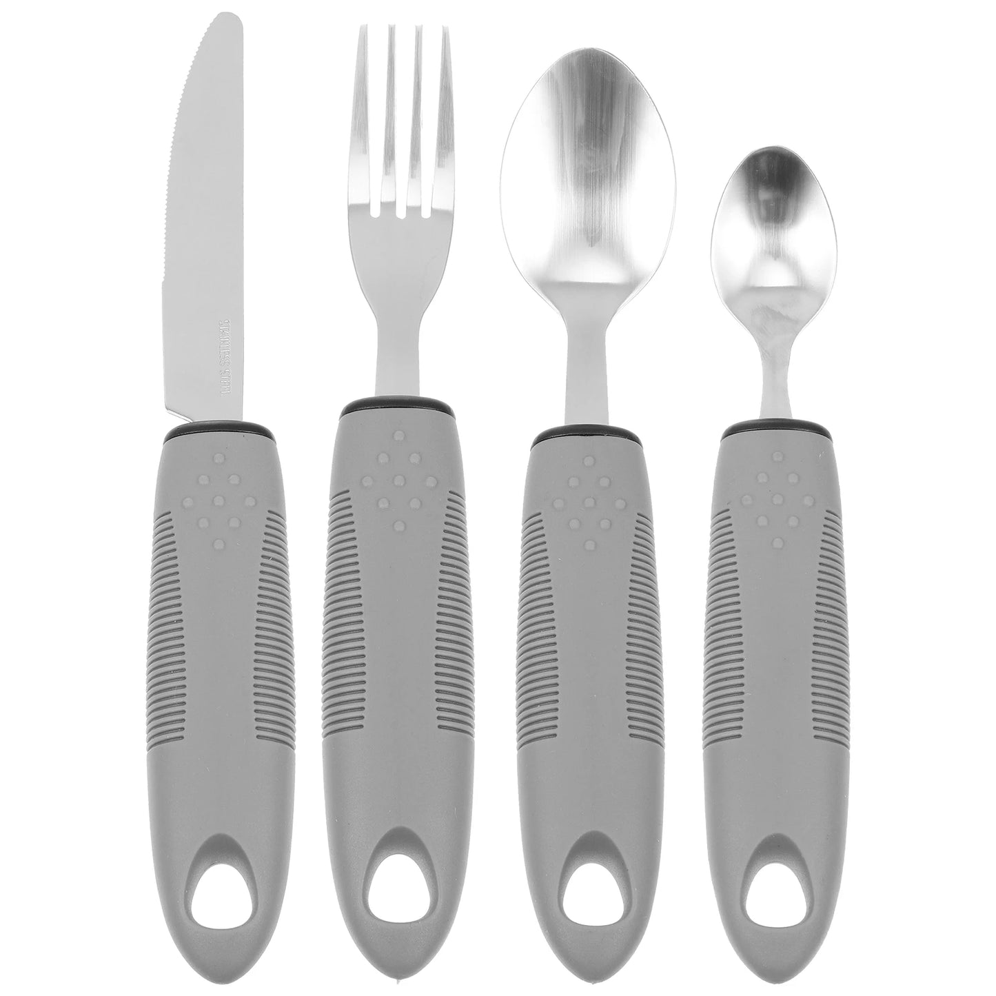 Elderly Utensils Adaptive Built Cutlery Up Bendable Spoon Handicapped People Fork Elderly set Parkinsons Non Handle Silverware