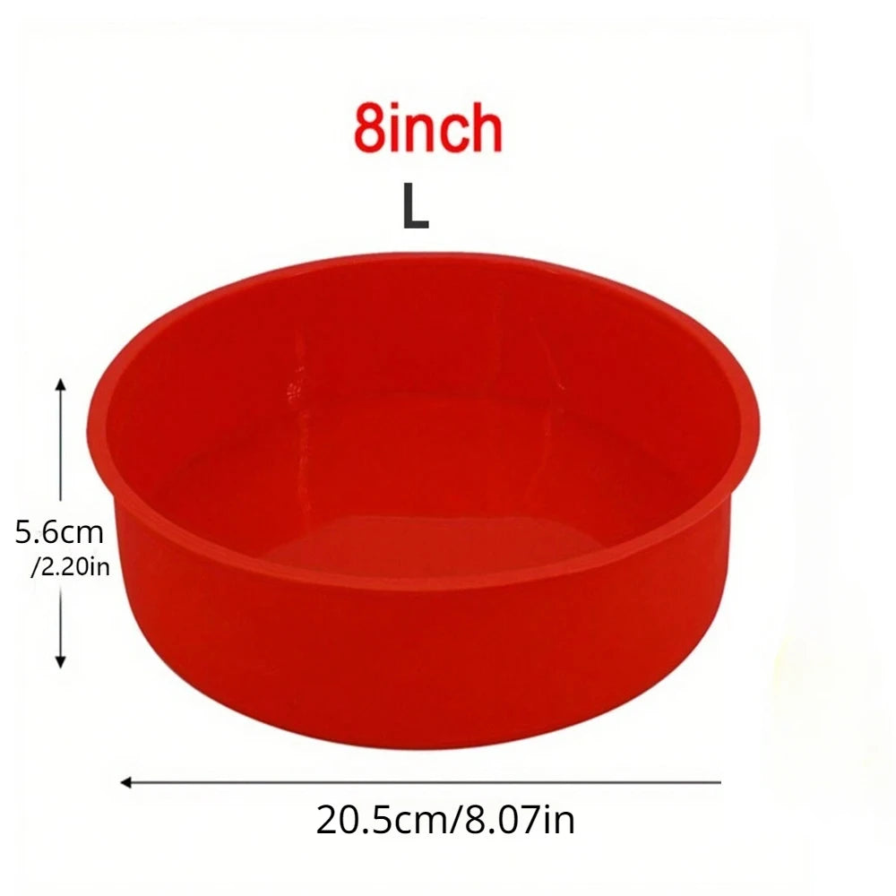 Silicone Heart Shaped Cake Pans Nonstick Reusable Round Baking Tray Cake Bakeware Pan Toast Mold Baking Tool for Pastry Dessert