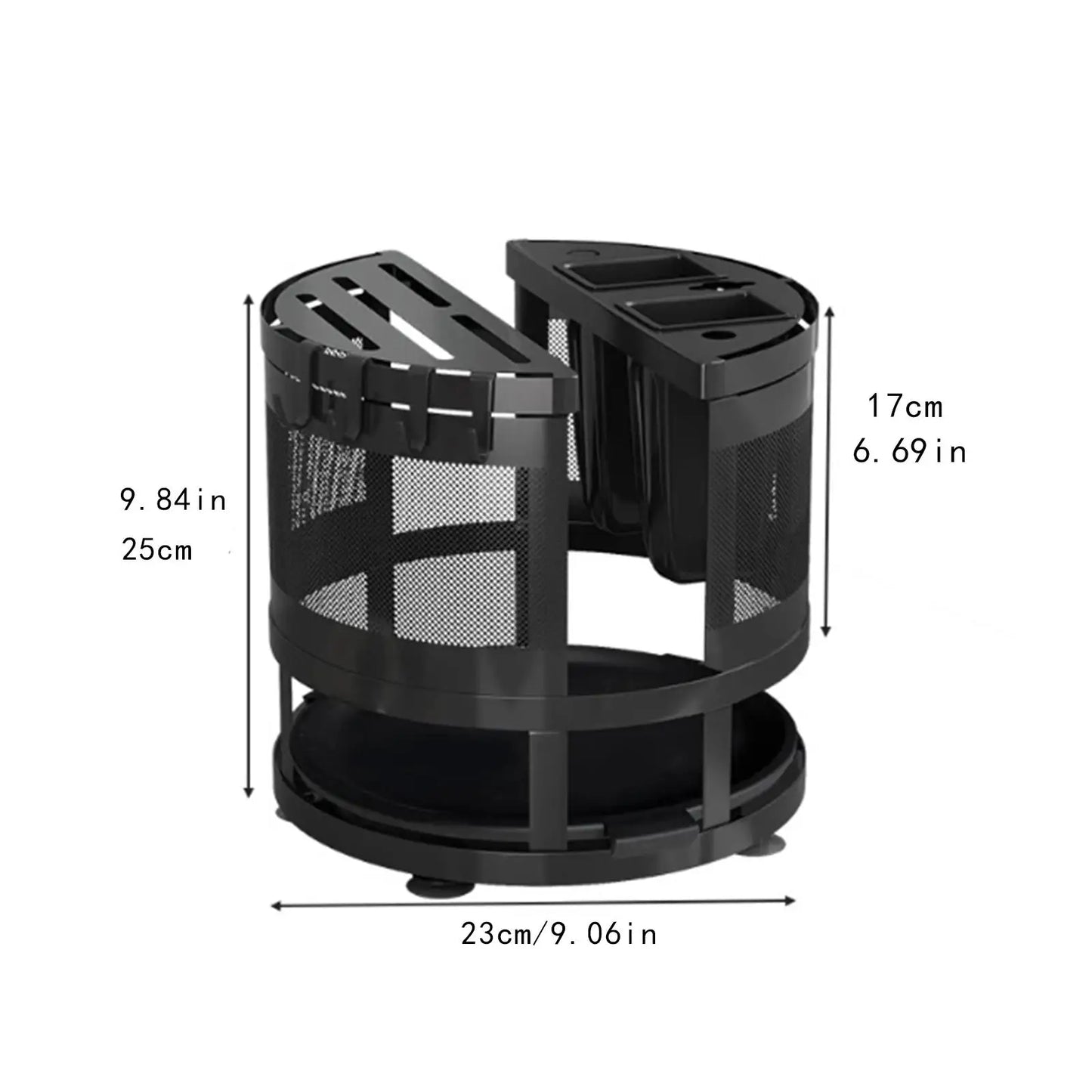 Kitchen Utensils Holder Rotating Kitchen Accessories Modern Countertop Freestanding Knife Holder Drying Rack Flatware Organizer